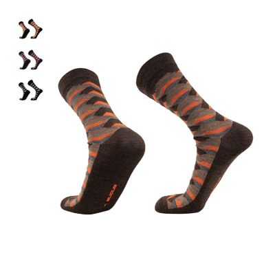 Hexagon I City Socks I Alpaca, Bamboo & Merino para Hombre y Mujer - Marrón | ANDINA AL AIRE LIBRE