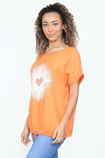 T-shirt à motif cœur avec cordon de serrage 2