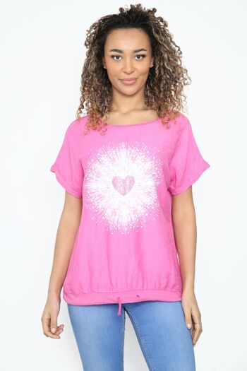 T-shirt à motif cœur avec cordon de serrage 7