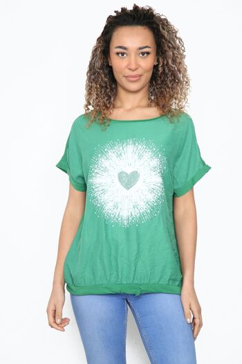 T-shirt à motif cœur avec cordon de serrage 8
