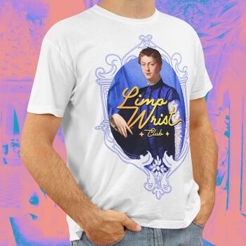 T-shirt LIMP WRIST - T-shirt graphique noir et blanc unisexe, Queer Royalty, Gay Art History, Lgbtq Pride Apparel, Alternative Clothing 7