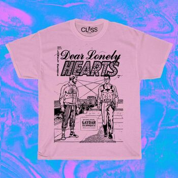 T-shirt LONELY HEARTS - T-shirt graphique avec rétro Gay Comic Art, Camp Vintage Pride Apparel, Pulp Smut Lgbtq Superheros, Unique Queer Clothing, 5