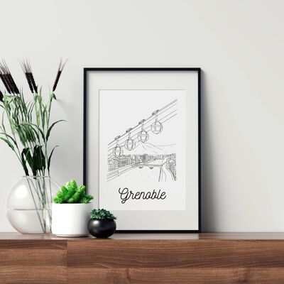 Grenoble Poster - A4 / A3 Paper / 40x60cm