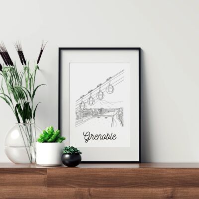 Affiche Grenoble - Papier A4 / A3 / 40x60cm