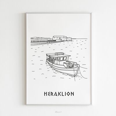 Heraklion-Poster – A4/A3-Papier/40 x 60 cm