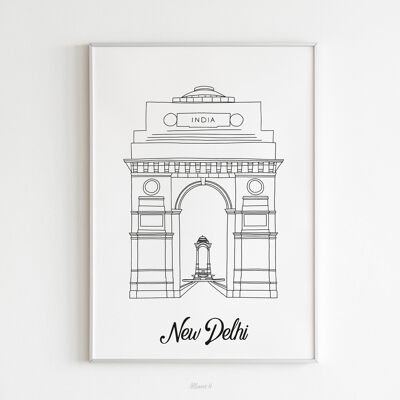 Neu-Delhi-Poster – A4/A3-Papier/40 x 60 cm