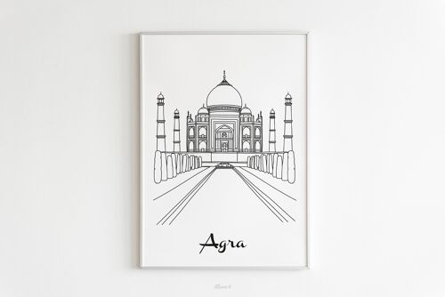 Affiche Agra - Papier A4 / A3 / 40x60
