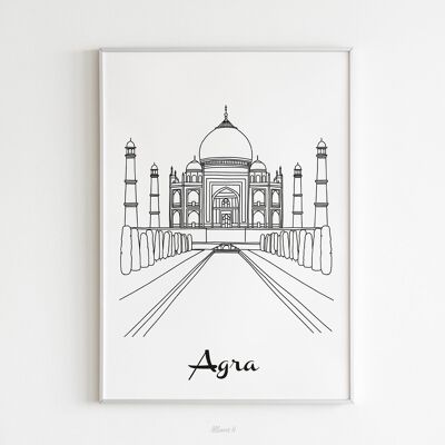 Affiche Agra - Papier A4 / A3 / 40x60