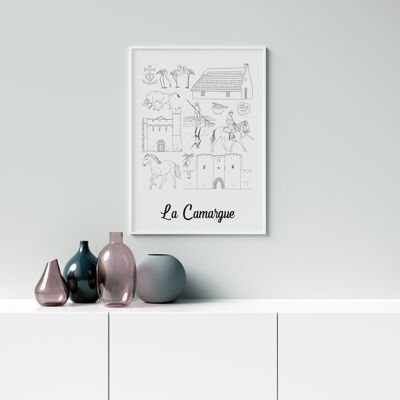 Affiche La Camargue - Papier A4 / A3 / 40x60