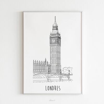 Affiche Londres - Papier A4 / A3 / 40x60cm