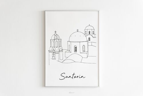 Affiche Santorin - Papier A4 / A3 / 40x60cm