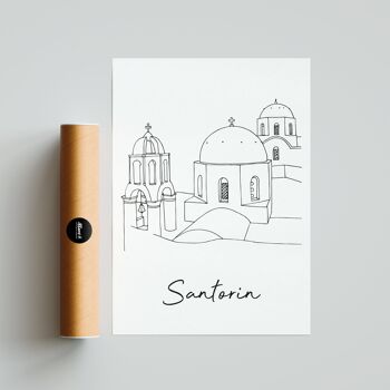 Affiche Santorin - Papier A4 / A3 / 40x60cm 5