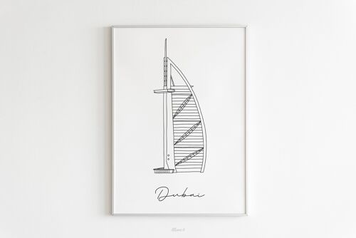 Affiche Dubai - Papier A4 / A3 / 40x60cm