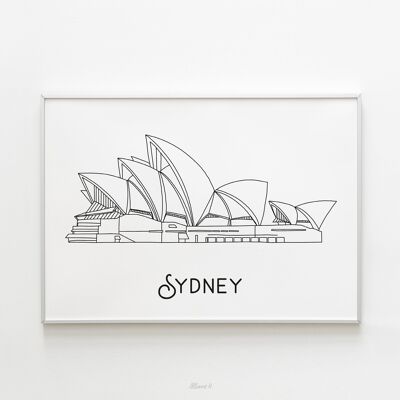 Affiche Sydney - Papier A4 / A3 / 40x60cm