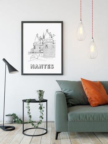 Affiche Nantes - Château des ducs de Bretagne - Papier A4 / A3 / 40x60 2