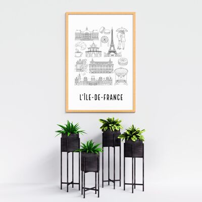 Affiche L'Ile de France - Papier A4 / A3 / 40x60