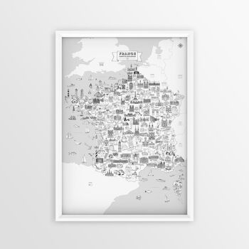Affiche de la France à colorier - 50x70cm - Papier 3