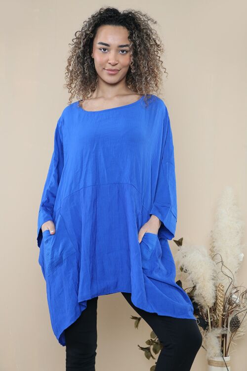 Oversized plain top with pockets