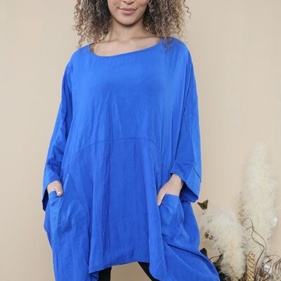 Oversized plain top with pockets