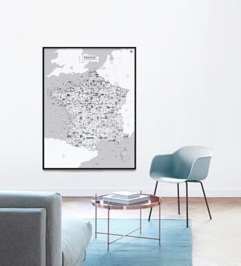 Affiche de la France à colorier - 120x160cm - Papier 1