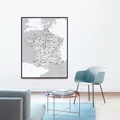 Affiche de la France à colorier - 120x160cm - Papier