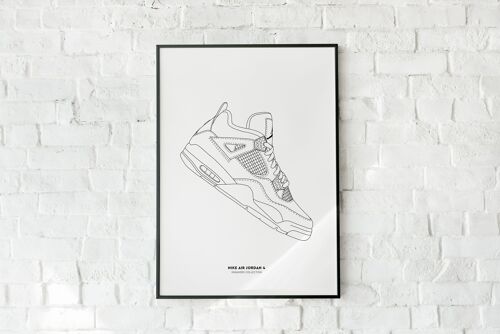 Affiche Sneakers - Nike Air Jordan 4 - Papier A4 / A3 / 40x60