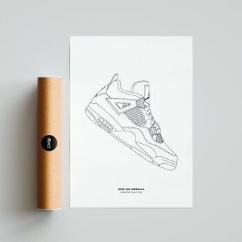 Affiche Sneakers - Nike Air Jordan 4 - Papier A4 / A3 / 40x60 3