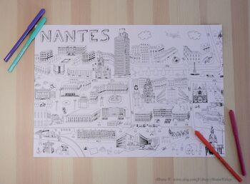 Nantes  - Affiche ou coloriage - A3 Papier 3