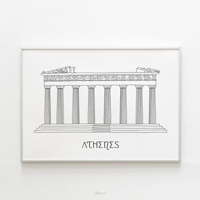 Póster Atenas - Papel A4 / A3 / 40x60cm