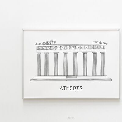 Affiche Athènes - Papier A4 / A3 / 40x60cm