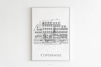 Affiche Copenhague - Papier A4 / A3 / 40x60cm 1