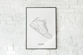 Affiche Sneakers - Nike Air Jordan 3 - Papier A4 / A3 / 40x60 1