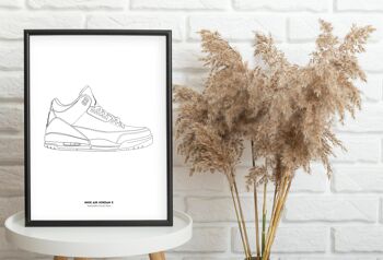 Affiche Sneakers - Nike Air Jordan 3 - Papier A4 / A3 / 40x60 2