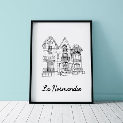 Affiche La Normandie - Papier A4 / A3 / 40X60