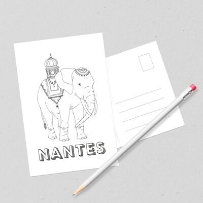 Carte postale Eléphant - Nantes