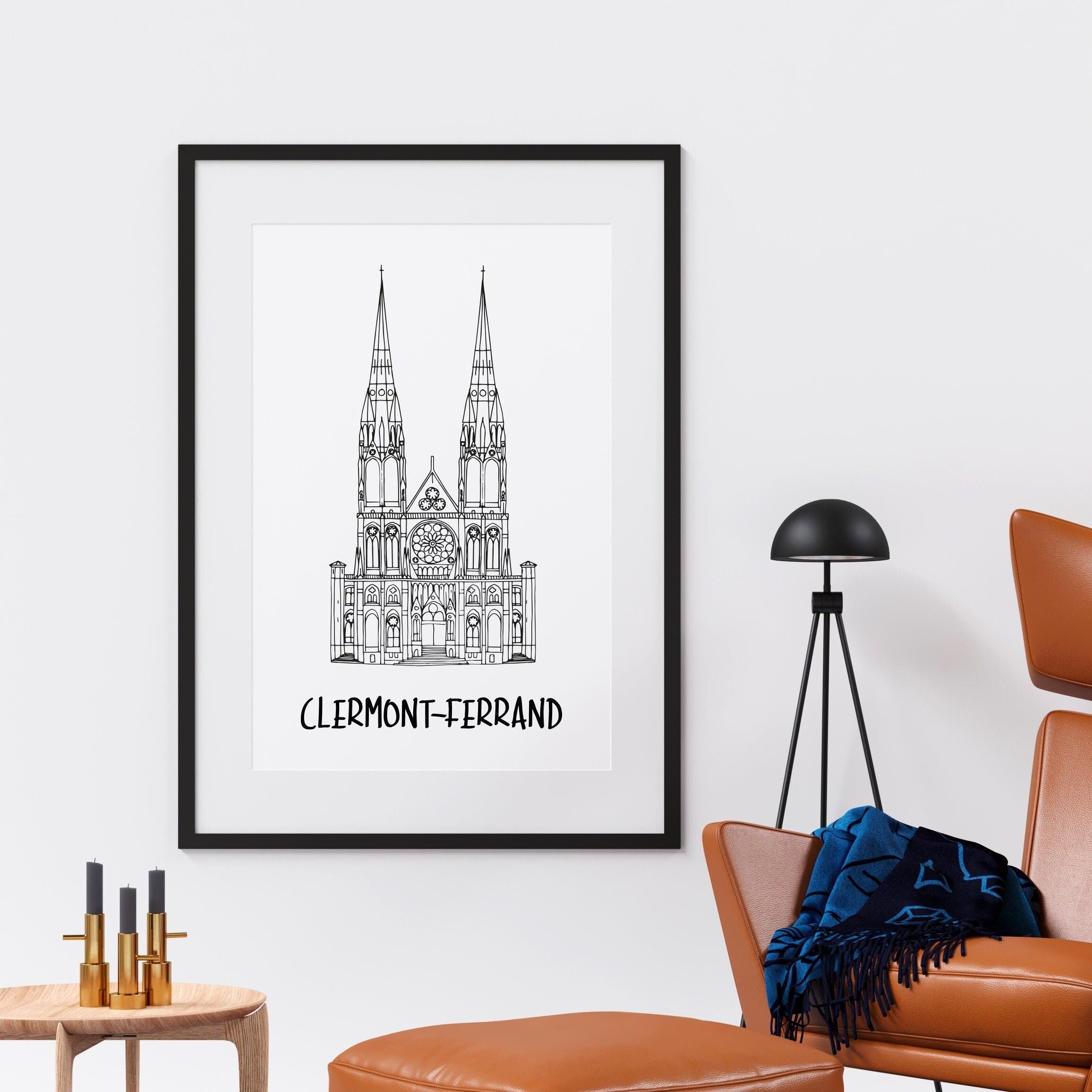 Póster Clermont-Ferrand - Papel A4 / A3 / 40X60