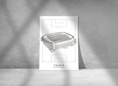 Affiche Madrid - Stade Santiago Bernabéu - Papier A4 / A3 / 40x60