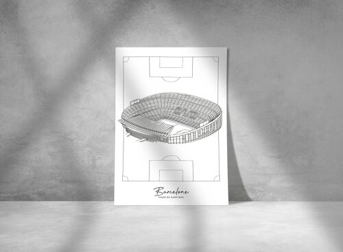Affiche Barcelone - Stade Camp Nou - Papier A4 / A3 / 40x60