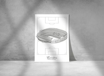 Affiche Barcelone - Stade Camp Nou - Papier A4 / A3 / 40x60 1