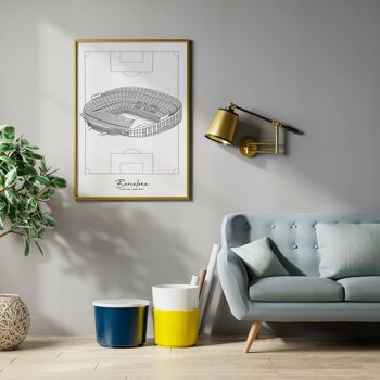 Affiche Barcelone - Stade Camp Nou - Papier A4 / A3 / 40x60 3