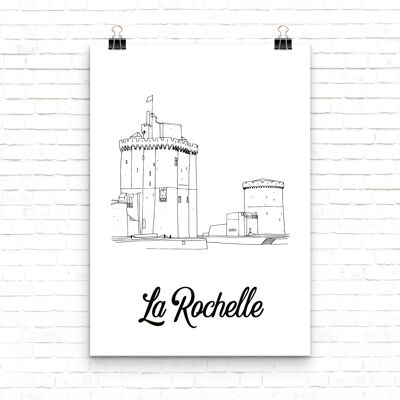 Affiche La Rochelle -  Papier A4 / A3 / 40X60