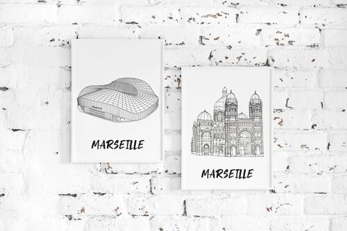 Affiche Marseille - Papier A4 / A3 / 40X60
