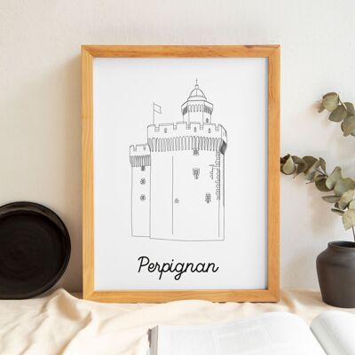 Poster Perpignan - Papier A4 / A3 / 40X60