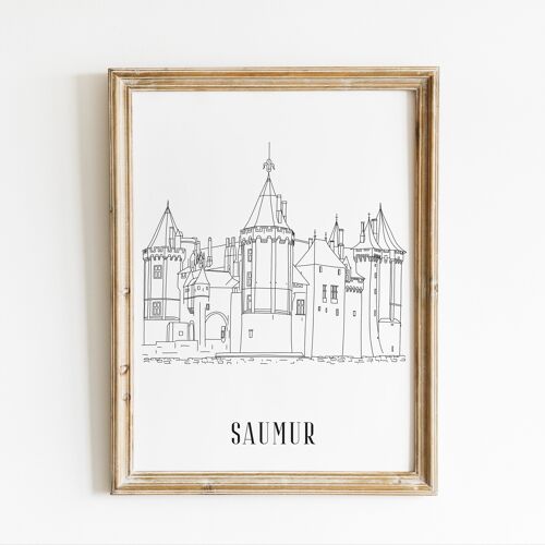 Affiche Saumur - Papier A4 / A3 / 40X60