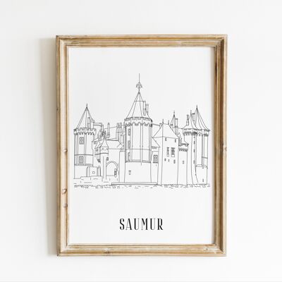 Poster Saumur - Carta A4 / A3 / 40X60