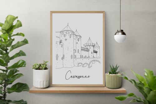 Affiche Carcassonne - Papier A4 / A3 / 40X60