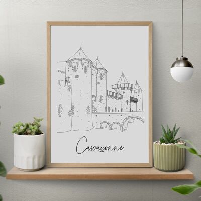 Affiche Carcassonne - Papier A4 / A3 / 40X60