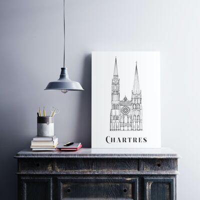 Poster Chartres - Carta A4 / A3 / 40X60