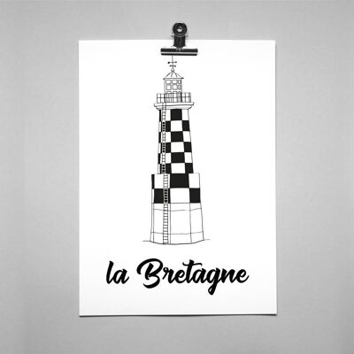 Postkarte Bretagne - Leuchtturm