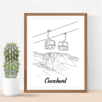 Poster Courchevel - Carta A4 / A3 / 40X60